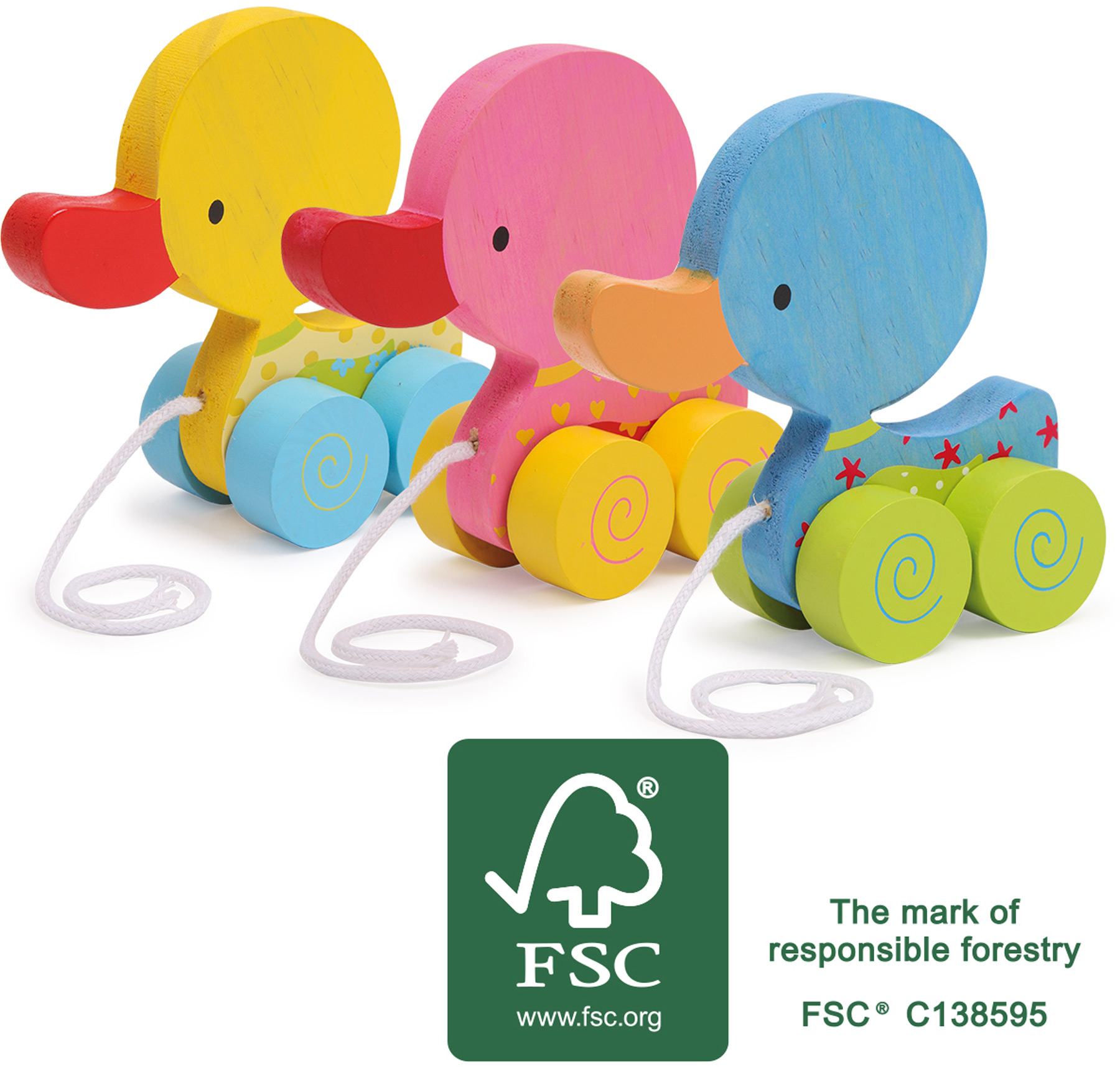 Small Foot - Baby Wooden Pull Duck - Image 1
