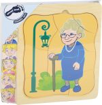 Small Foot - Puzzle por camadas - de bebé a avó em madeira para crianças