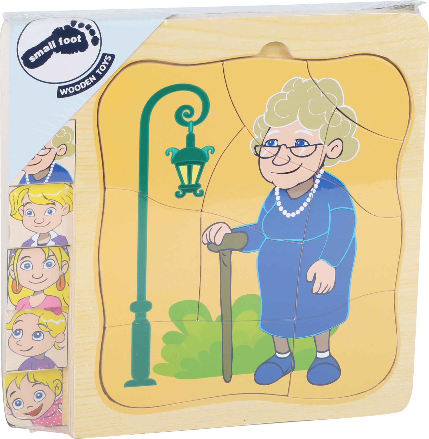 Small Foot - Puzzle por camadas - de bebé a avó em madeira para crianças - Image 1