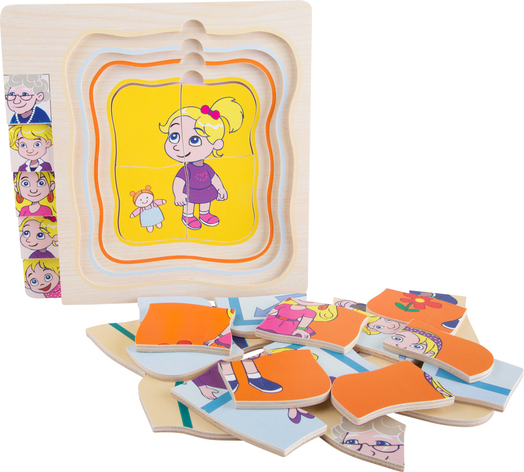 Small Foot - Puzzle por camadas - de bebé a avó em madeira para crianças - Image 7