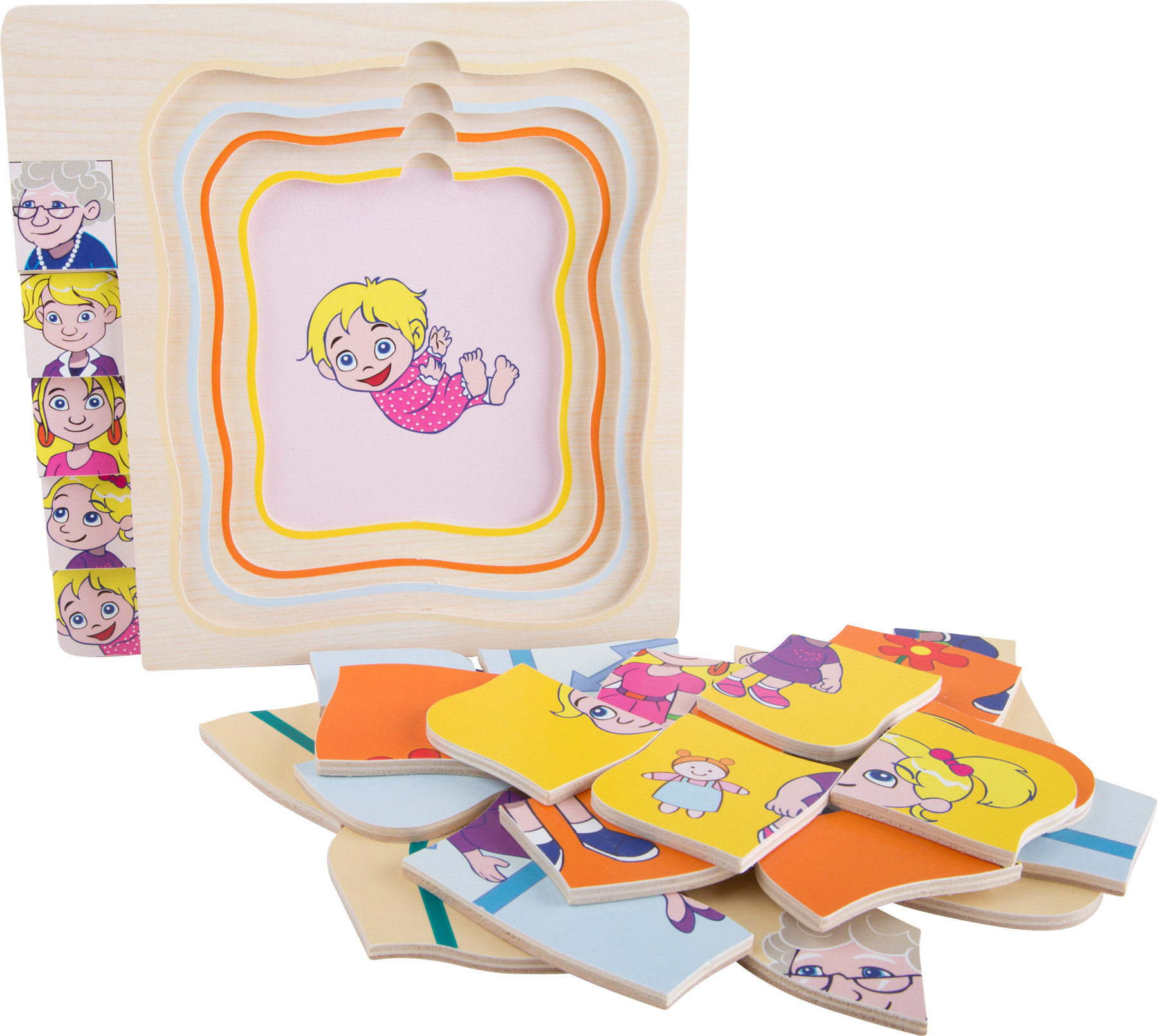 Small Foot - Puzzle por camadas - de bebé a avó em madeira para crianças - Image 8
