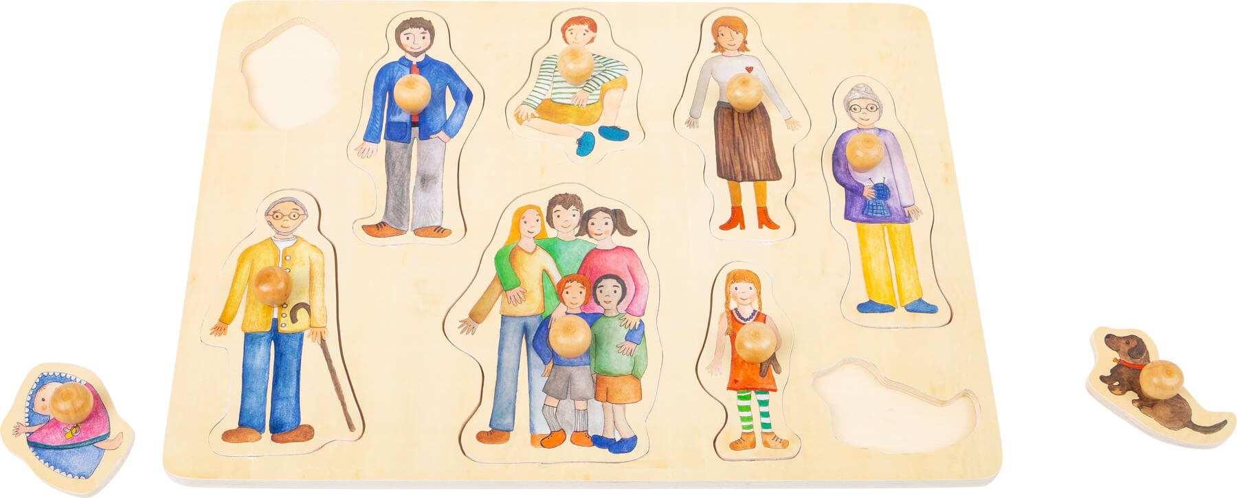 Small Foot - Wooden "Family and Friends" theme puzzle with handles - Image 3