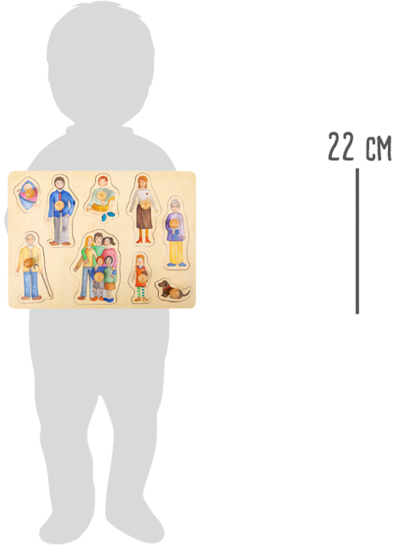 Small Foot - Wooden "Family and Friends" theme puzzle with handles - Image 4
