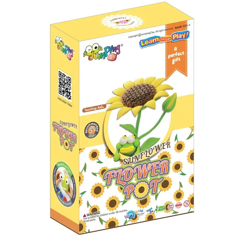 Jumping Clay - Girassol - Flower Pot Collection - Kit de argila para modelar ar seco - Image 2