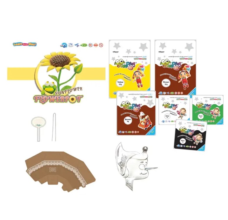 Jumping Clay - Girassol - Flower Pot Collection - Kit de argila para modelar ar seco - Image 3