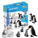 Jumping Clay - Penguins with Puzzle - Glaciers Collection - Dry Air Modeling Clay Kit
