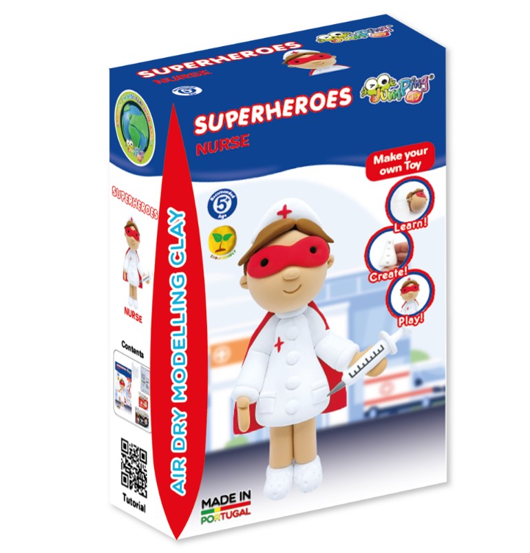 Jumping Clay - Enfermeira - Superheroes Collection - Kit de argila para modelar ar seco - Image 2
