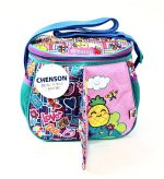 School lunch box for girls, cooler bag with long straps