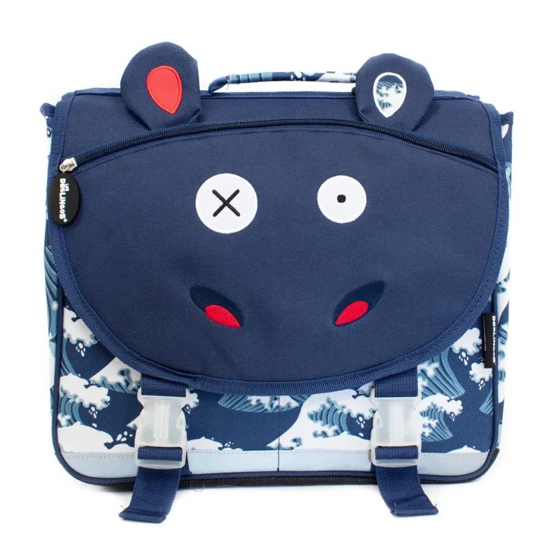 Les Délingos - Mochila escolar ciclo 35cm - Hippipos o hipopótamo - Image 1