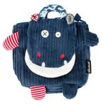 Les Délingos - Mochila de veludo creche / jardim de infância - Hippipos o hipopótamo
