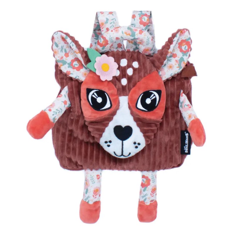 Les Délingos - Mochila de veludo creche / jardim de infância - Mélimelos o veado - Image 1