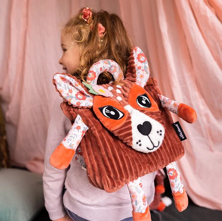 Les Délingos - Mochila de veludo creche / jardim de infância - Mélimelos o veado - Image 2