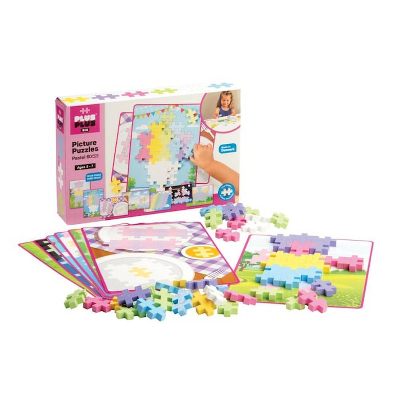 PLUS-PLUS - Big Picture Puzzle Pastel 60 peças para crianças - Image 1