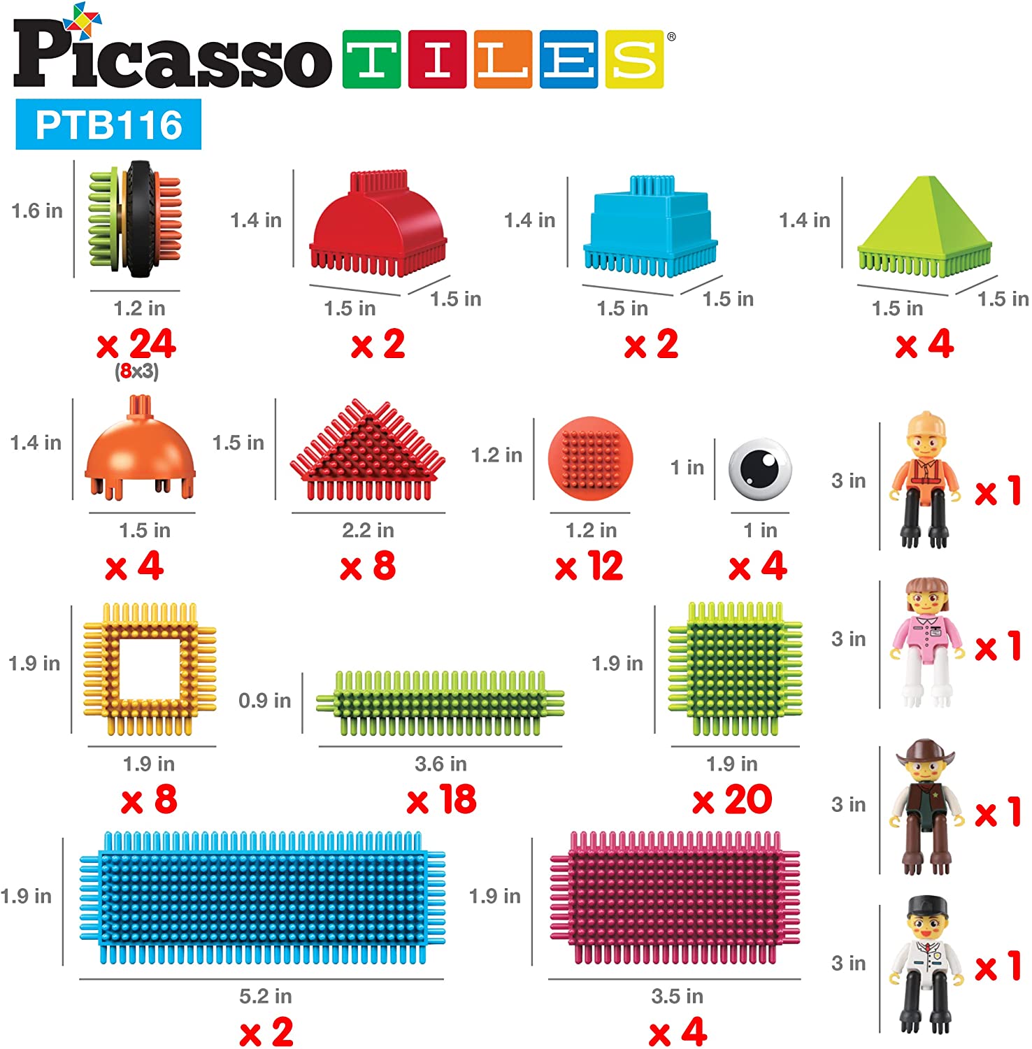 Picasso Tiles - Blocos de Cerdas - 116 peças - Image 6