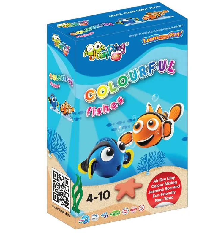 Jumping Clay - Peixes - Colourful Collection - Kit de argila para modelar ar seco - Image 2