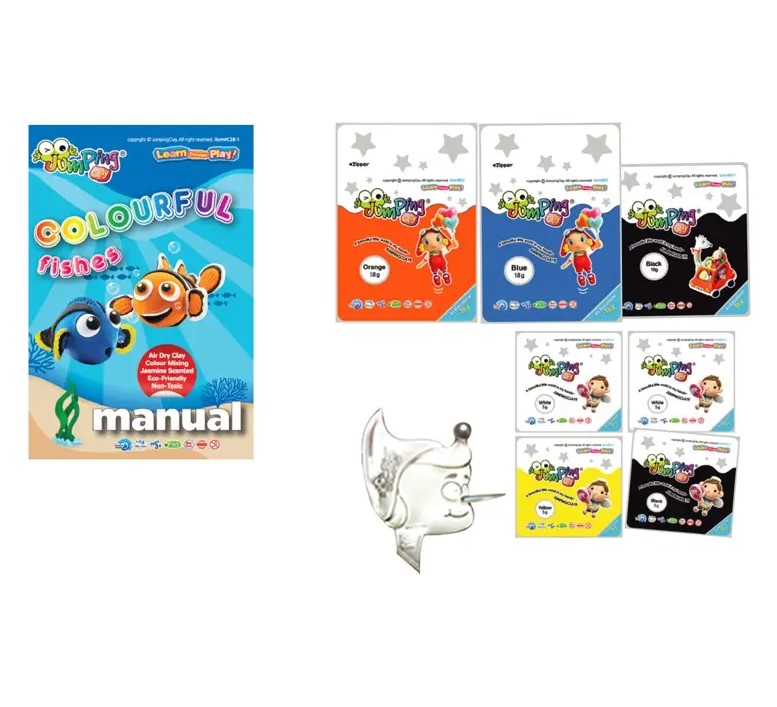 Jumping Clay - Peixes - Colourful Collection - Kit de argila para modelar ar seco - Image 3