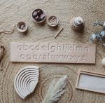 The Little Coach House - Wooden Board Alphabet AZ Lowercase and Uppercase - Montessori Resource