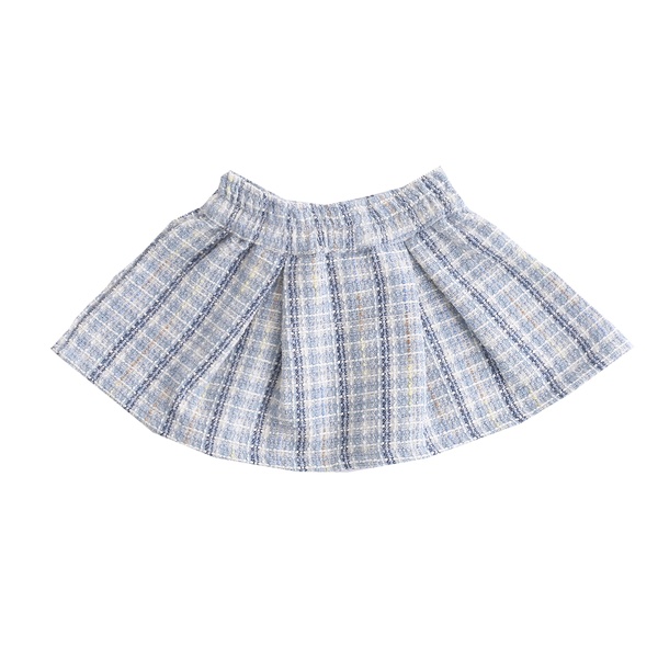 Newness - Blue Plaid Flannel Skirt with Bow for Baby - Image 3