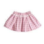 Newness - Saia tipo flanela axadrezada rosa com laço para bebé - Image 3