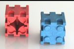 Wissner - Red and blue snap-in cubes - 30 pieces - with instructions in Portuguese - Image 4