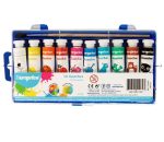 Box with 10 gouaches and brush
