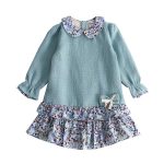 Newness - Vestido com gola e folhos para menina