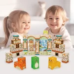 Picasso Tiles - Conjunto de cubos magnéticos + puzzles - Tema Dinossauro - Image 2
