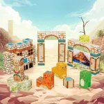Picasso Tiles - Conjunto de cubos magnéticos + puzzles - Tema Dinossauro - Image 3