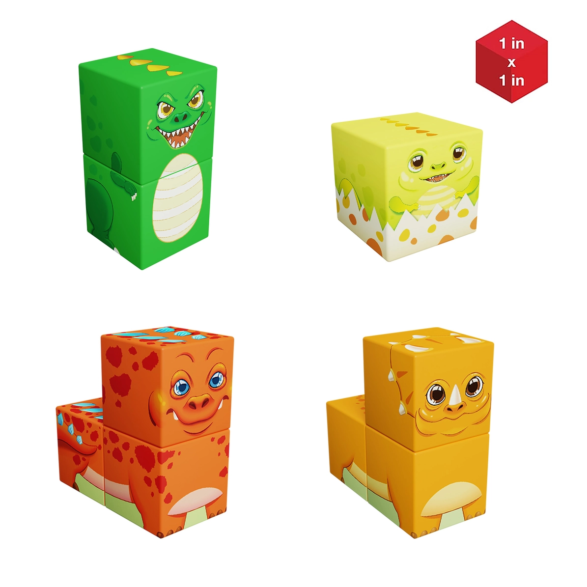 Picasso Tiles - Conjunto de cubos magnéticos + puzzles - Tema Dinossauro - Image 5