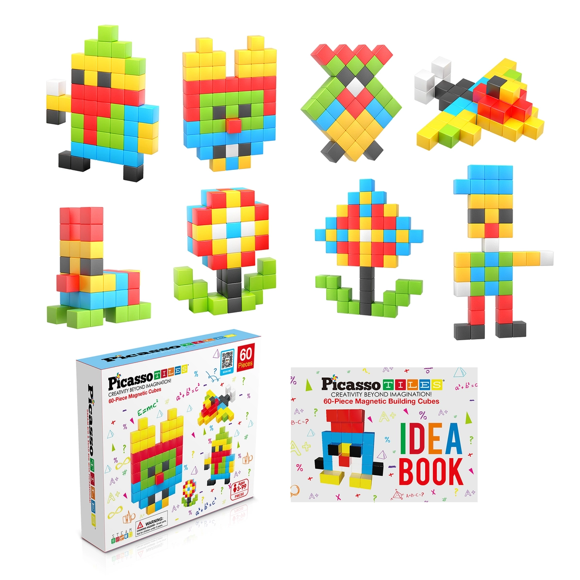 Picasso Tiles - Conjunto Cubos Magnéticos Sensoriais - 60 peças - Image 1