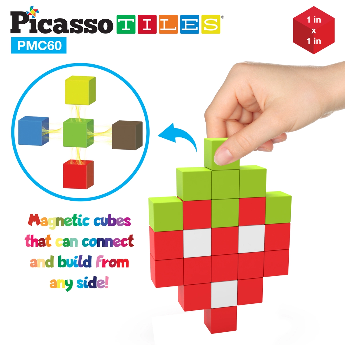 Picasso Tiles - Conjunto Cubos Magnéticos Sensoriais - 60 peças - Image 4