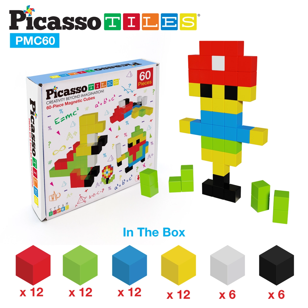 Picasso Tiles - Conjunto Cubos Magnéticos Sensoriais - 60 peças - Image 12