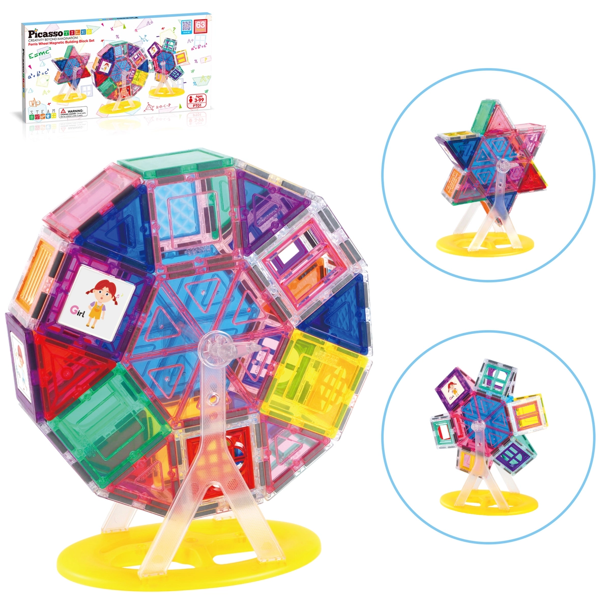 Picasso Tiles - Ferris wheel base - 9 pieces - Image 1
