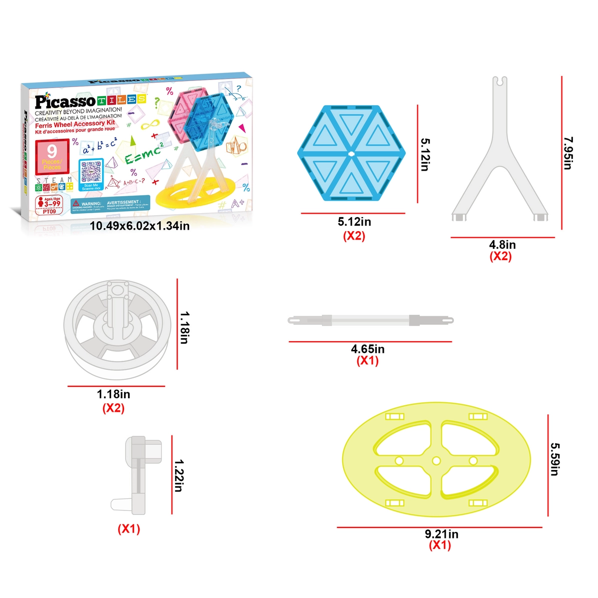 Picasso Tiles - Ferris wheel base - 9 pieces - Image 5