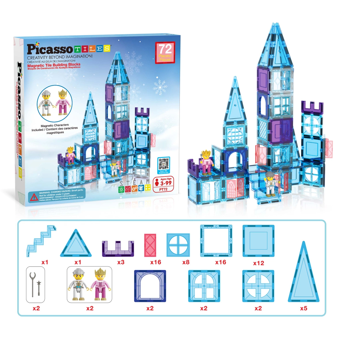Picasso Tiles - Conjunto magnético - Castelo de gelo com personagens - Image 6