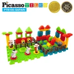 Picasso Tiles - Conjunto de blocos de cerdas -tema Safari - 110 peças - Image 6