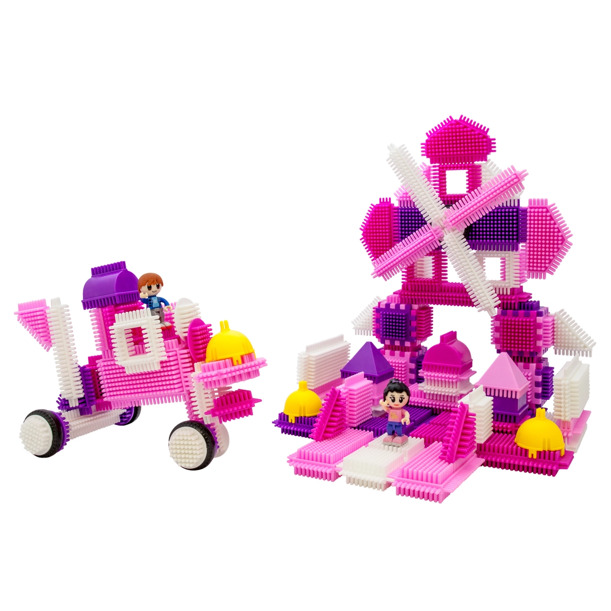 Picasso Tiles - Conjunto de blocos de cerdas - castelo cor de rosa - 106 peças - Image 1