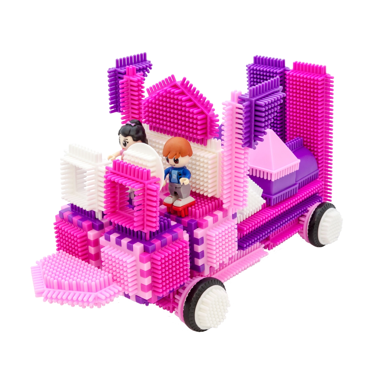 Picasso Tiles - Conjunto de blocos de cerdas - castelo cor de rosa - 106 peças - Image 3
