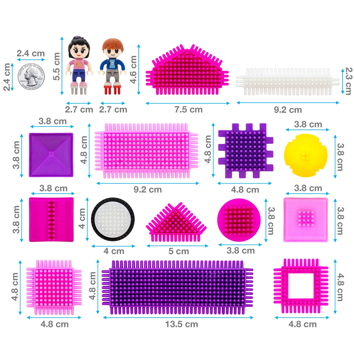 Picasso Tiles - Conjunto de blocos de cerdas - castelo cor de rosa - 106 peças - Image 2