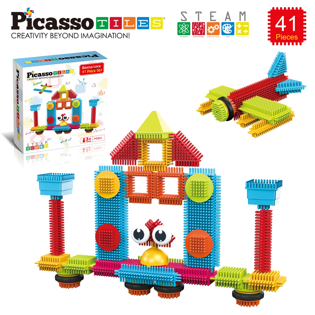 Picasso Tiles - Conjunto de blocos de cerdas - 41 peças - Image 1