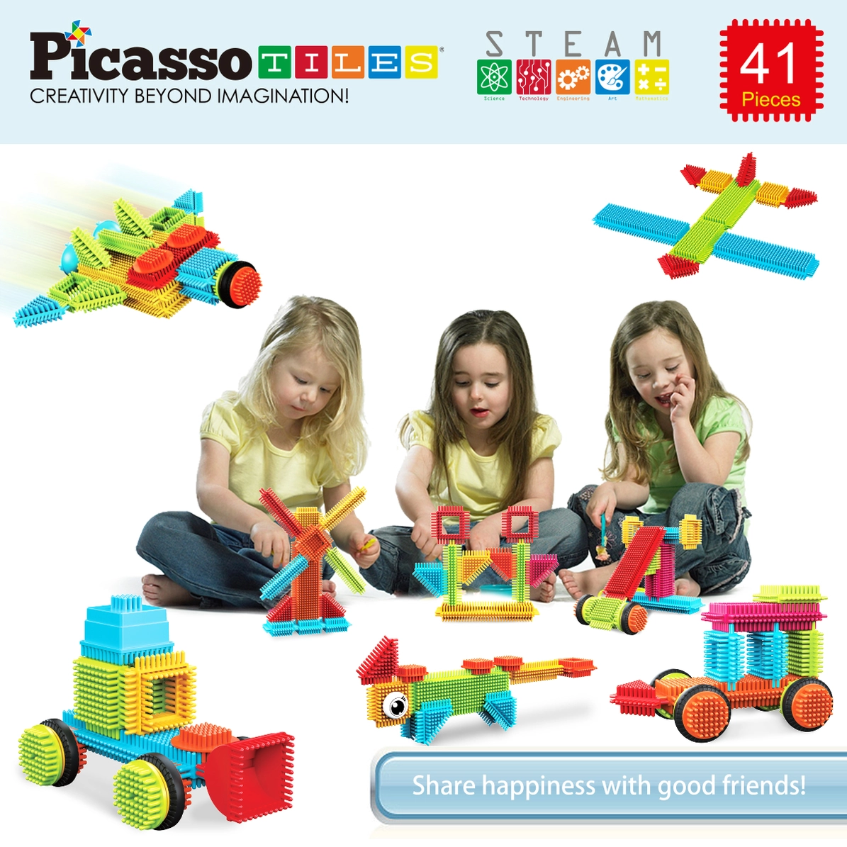 Picasso Tiles - Conjunto de blocos de cerdas - 41 peças - Image 5
