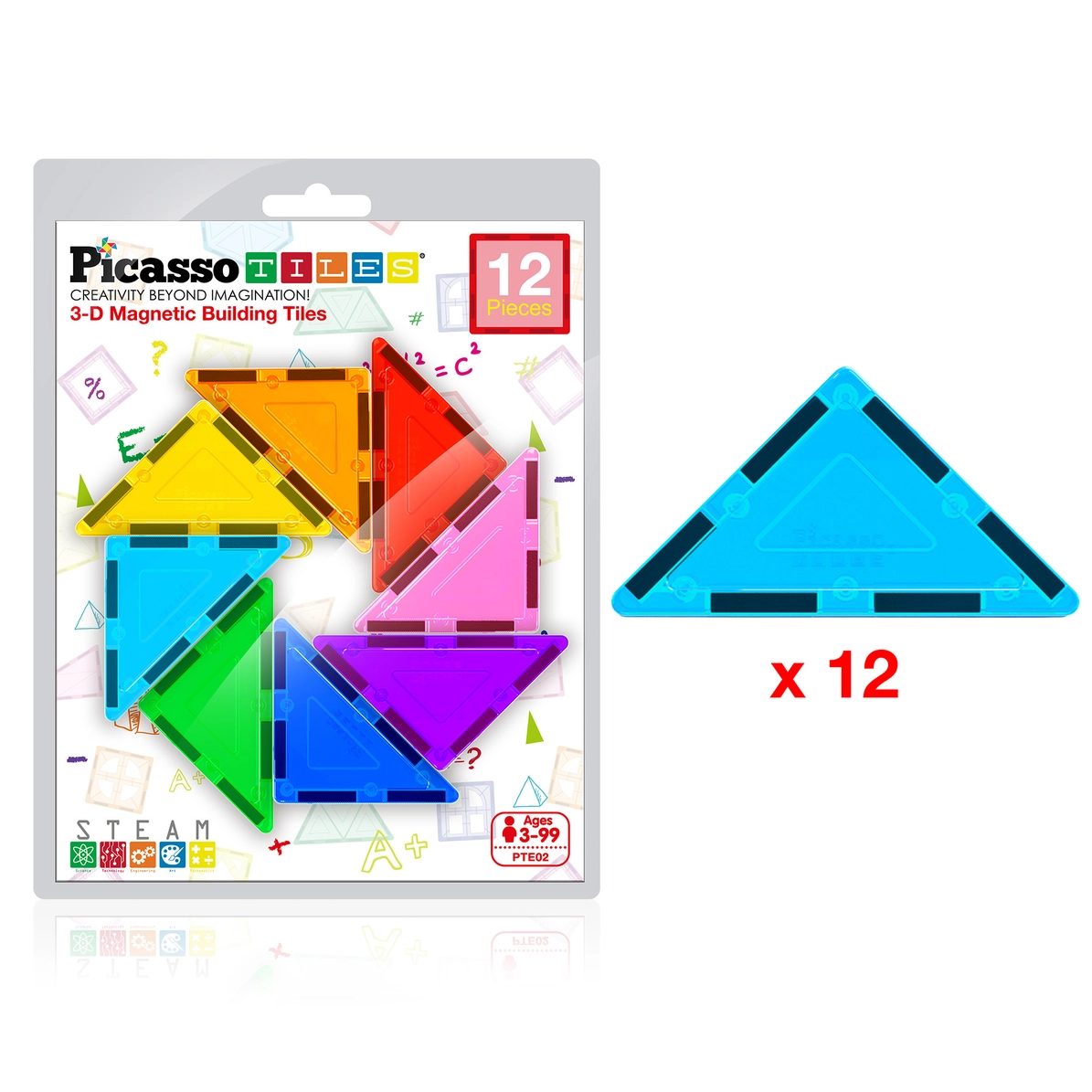 Picasso Tiles -Kit Expansion right triangles - 12 pieces - Image 3