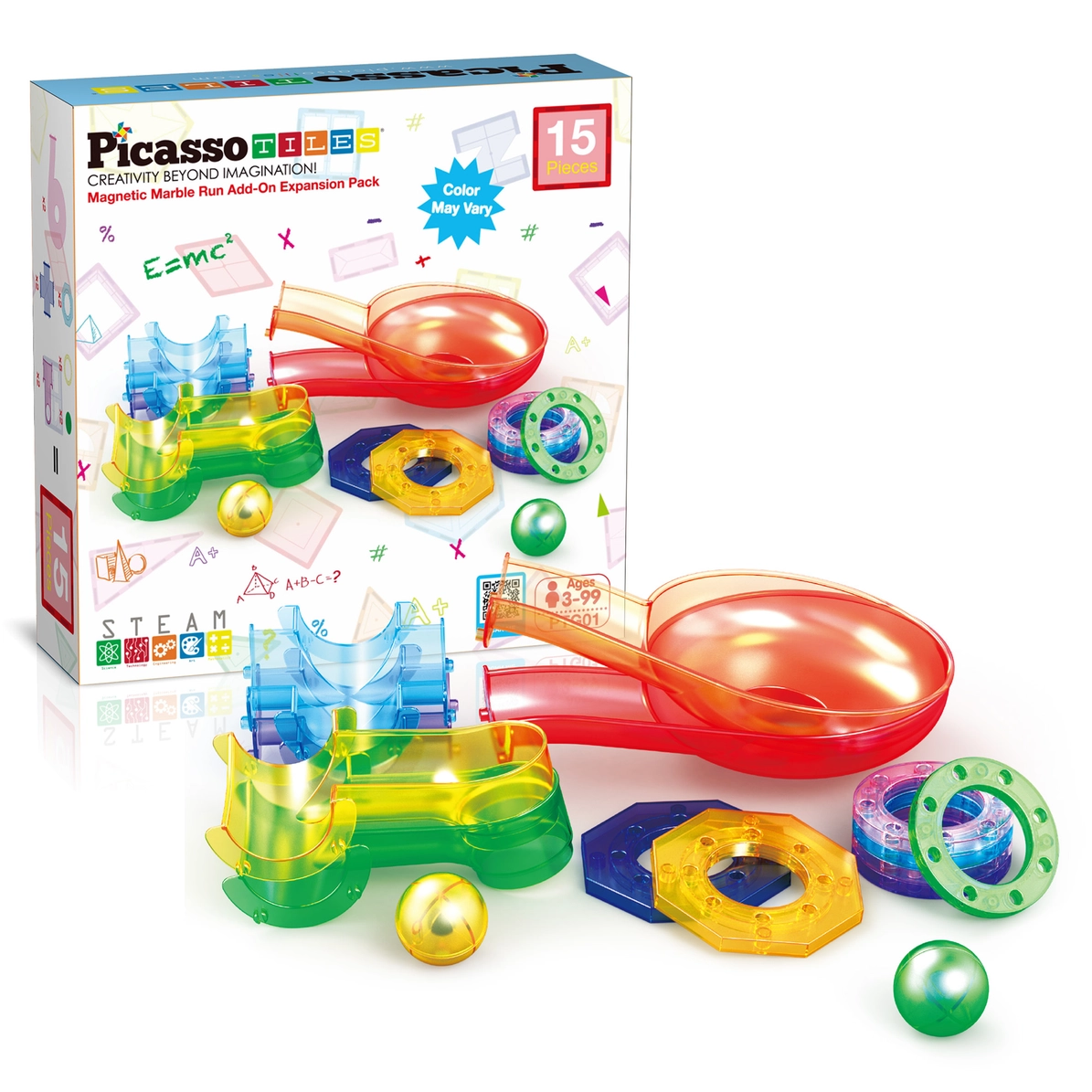 Picasso Tiles -Kit Expansão para pista de berlindes - 15 peças - Image 1
