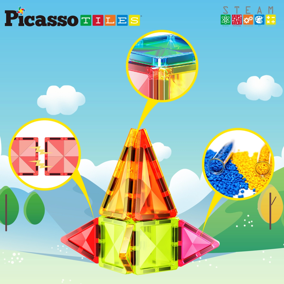 Picasso Tiles - MiniDiamond magnetic set - Travel - 13 pieces - Image 7