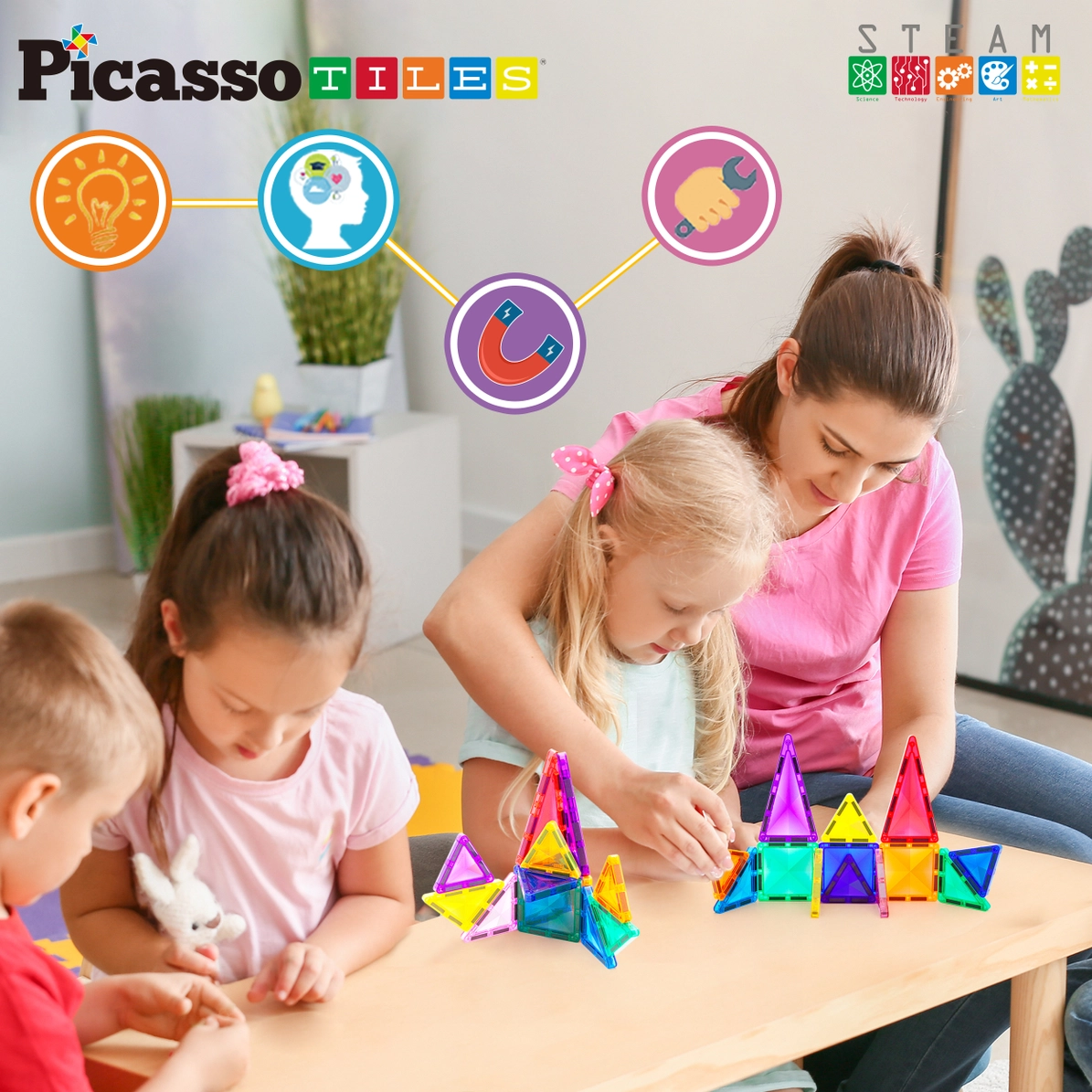 Picasso Tiles - MiniDiamond magnetic set - Travel - 13 pieces - Image 5