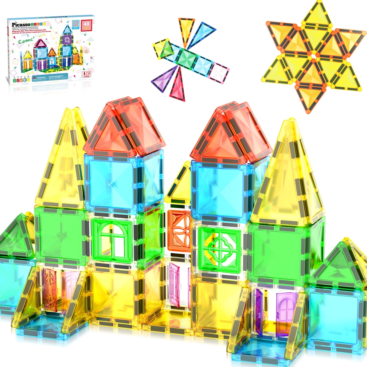Picasso Tiles - Conjunto magnético - Viagem - 48 peças - Image 1