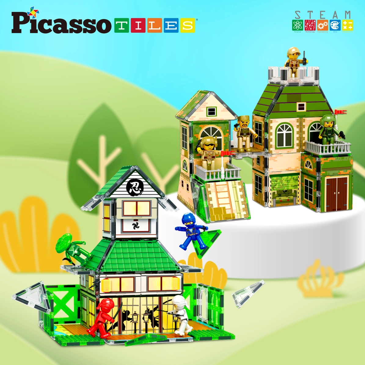 Picasso Tiles - Conjunto Magnético Ninja 2 em 1 - 102 peças - Image 5
