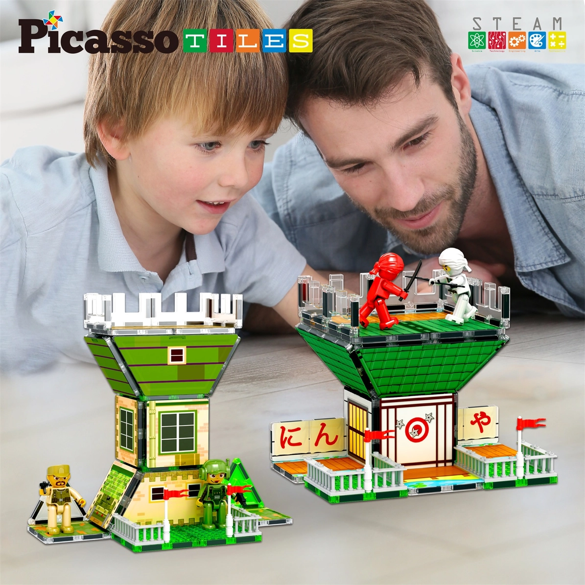 Picasso Tiles - Conjunto Magnético Ninja 2 em 1 - 102 peças - Image 3