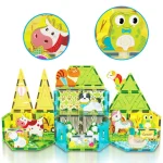 Picasso Tiles - Conjunto Magnético - Tema Animais da Quinta -52 peças