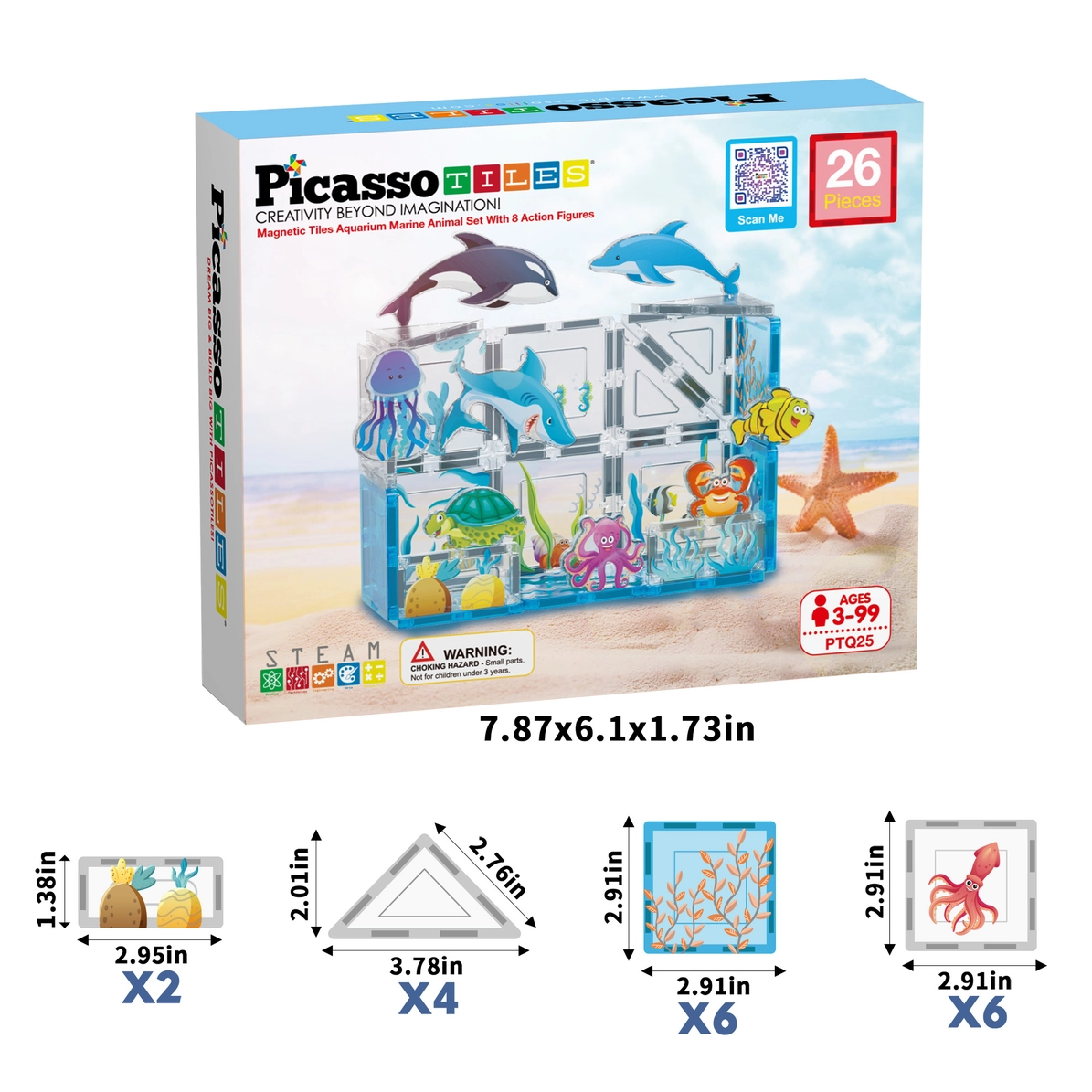 Picasso Tiles - Conjunto Magnético - tema Oceano - 26 peças - Image 3